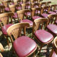 Set of 41 bistro chairs seated red skaï