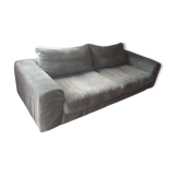 Sky blue ribbed 3-seater sofa