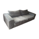Sky blue ribbed 3-seater sofa