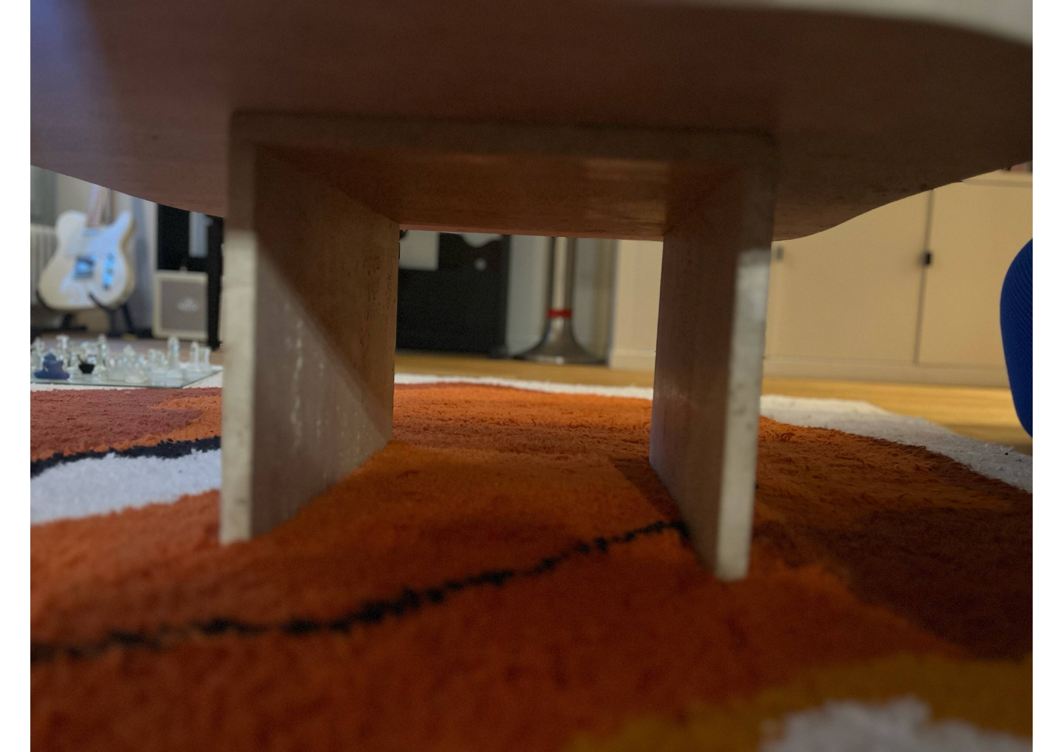 Athena coffee table in natural travertine 80x80