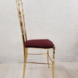 Pair of chiavarine chairs, brass