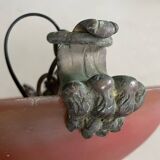 Art Deco pendant light in marbled glass