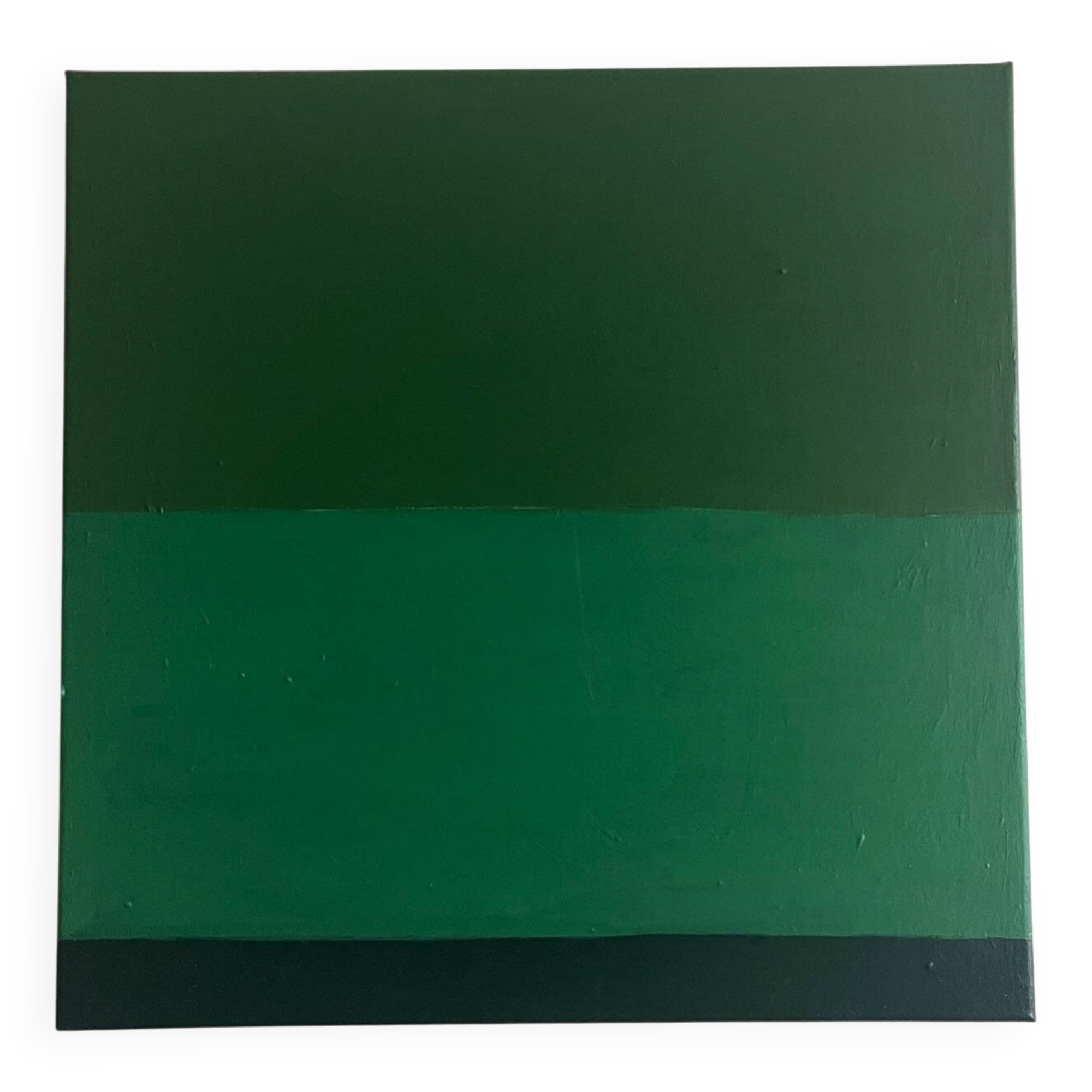 Peinture sur châssis "timeless green" pièce unique signée Bodasca