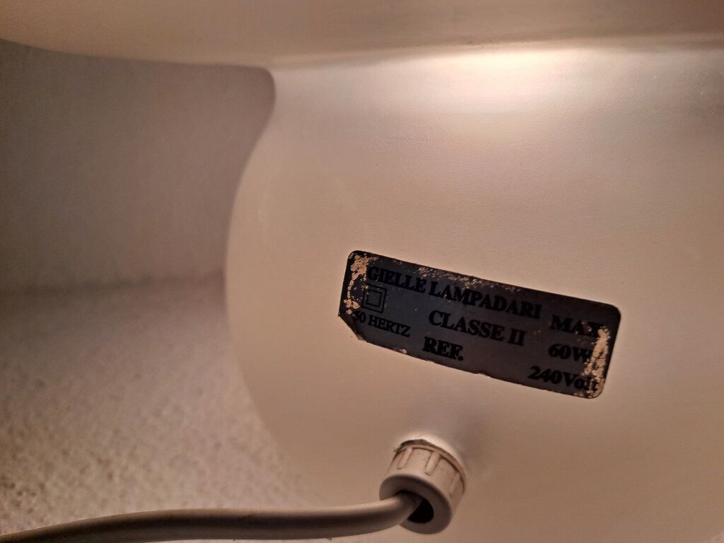 Vintage Italian Designer  Mushroom Lamp by Gielle Lampadari Brescia.