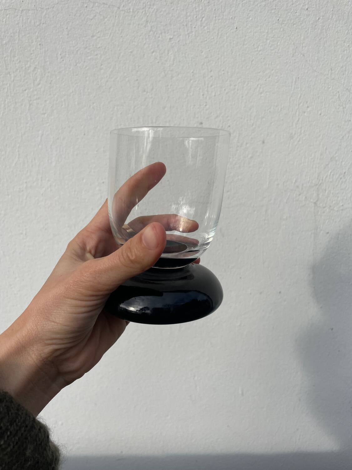 4 black water glasses 1990