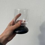 4 black water glasses 1990