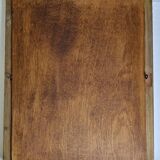 Patinated golden rectangular mirror, decorated with acanthus leaves, 49 cm