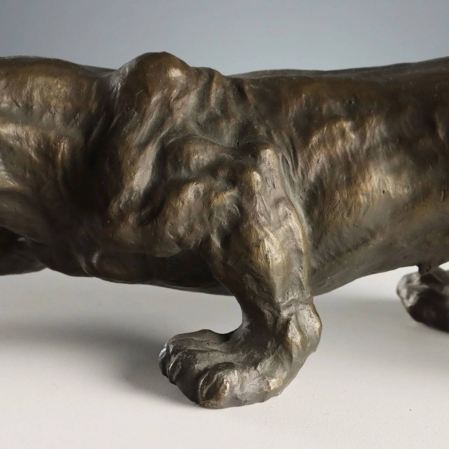 Modern bronze sculpture panther Italy 20th century