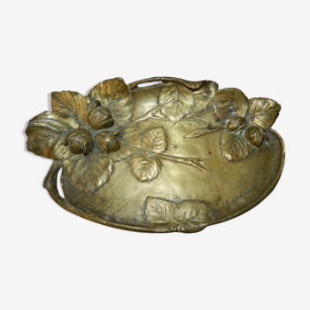 Beautiful empty cut pocket in gilded bronze, signed A Marionnet ( 1852 1910 ), in perfect condition
