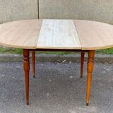 Table ronde extensible ovale bois brut 110 à 150cm