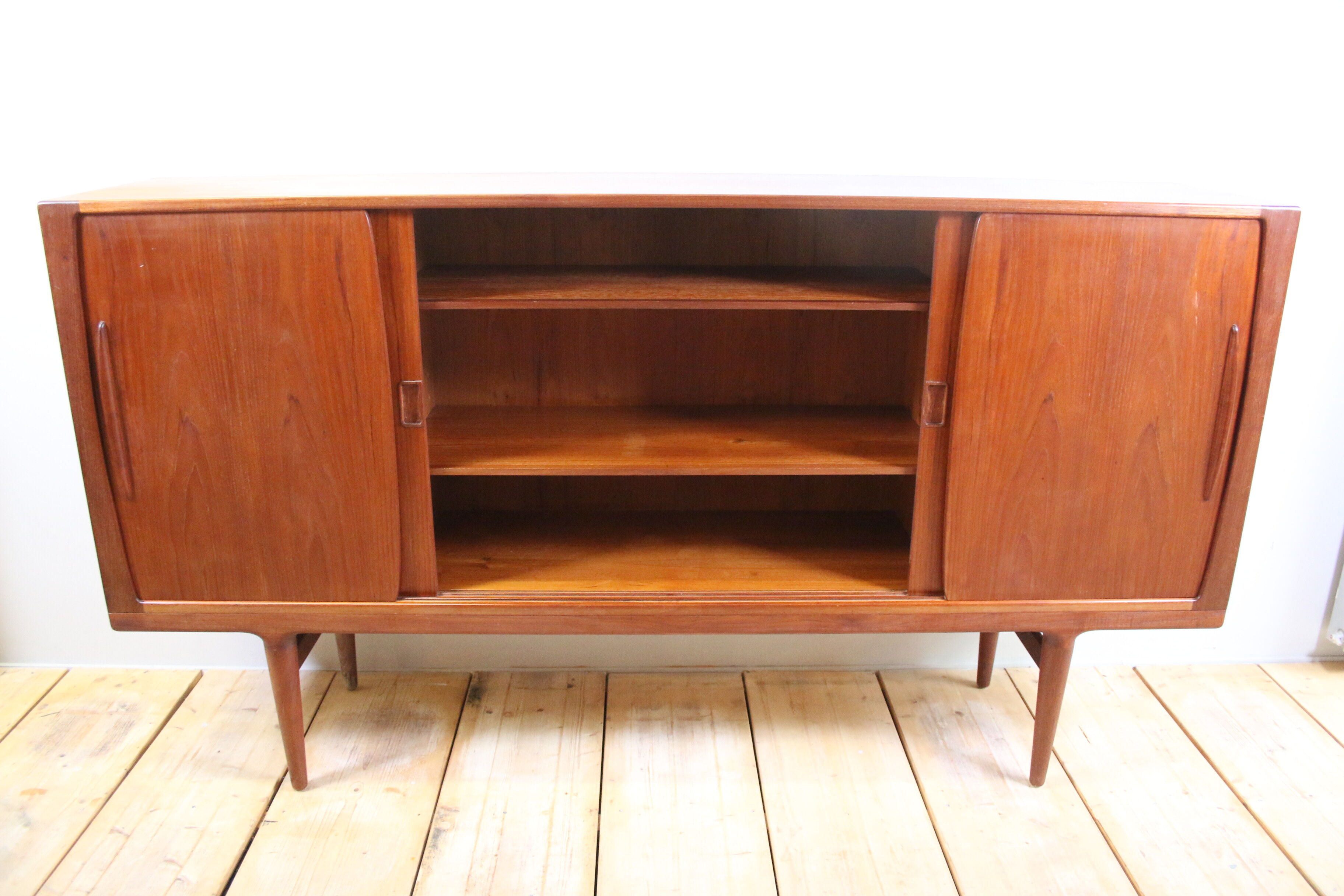 Danish sideboard with sliding doors and drawers