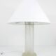 Table lamp signed by Karl Springer with a frosted glass base, 1970s.