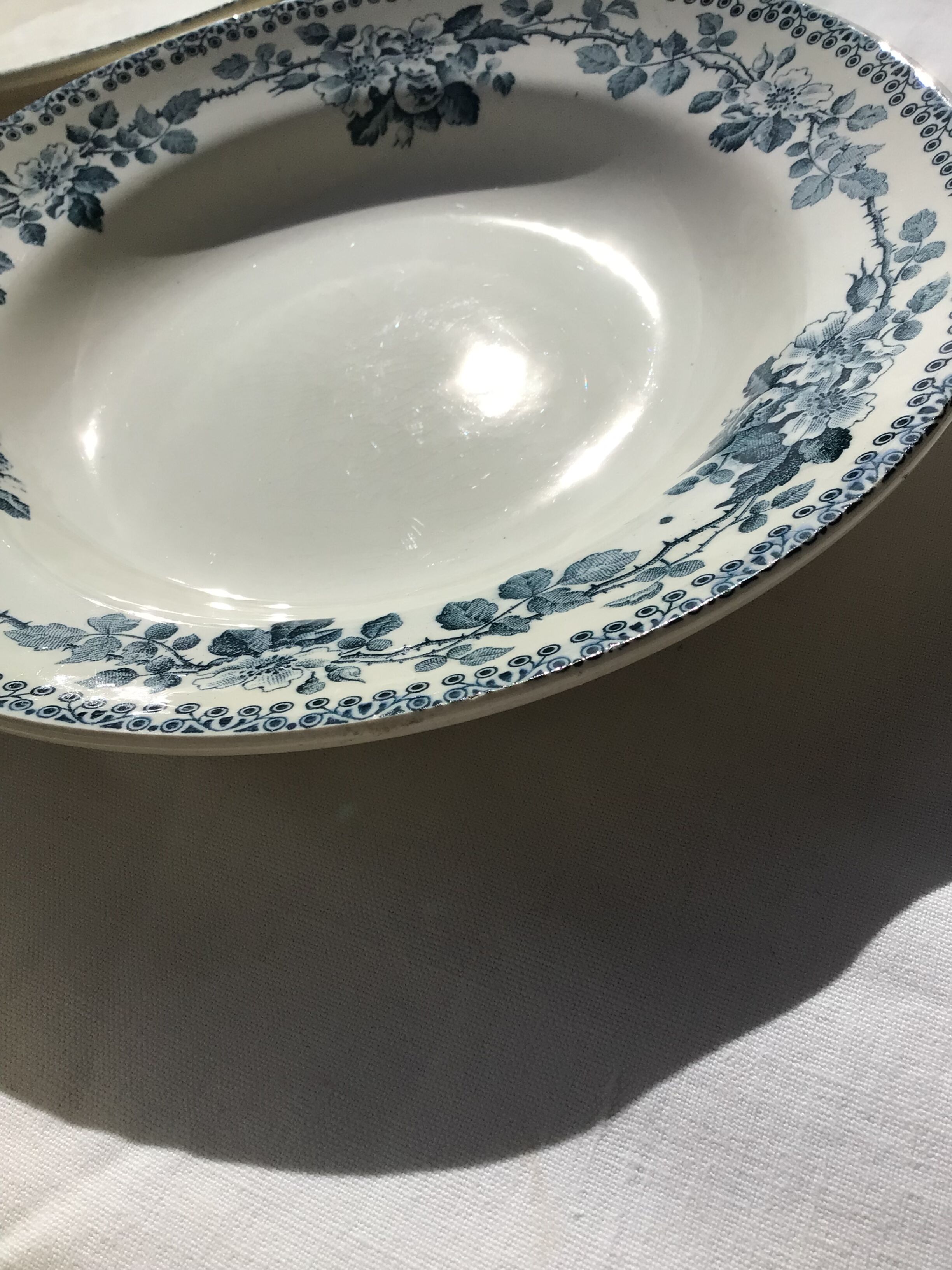 5 assiettes creuses Terre de Fer modèle Guadeloupe Debray bleu