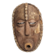 Decorative African mask in carved wood and cowrie shells, Baoulé style, 34 cm
