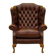 Burgundy Leather Wingback Chesterfield Armchair