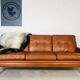 Canapé Svend Skipper vintage danois des années 60 en cuir cognac pour 3 personnes.