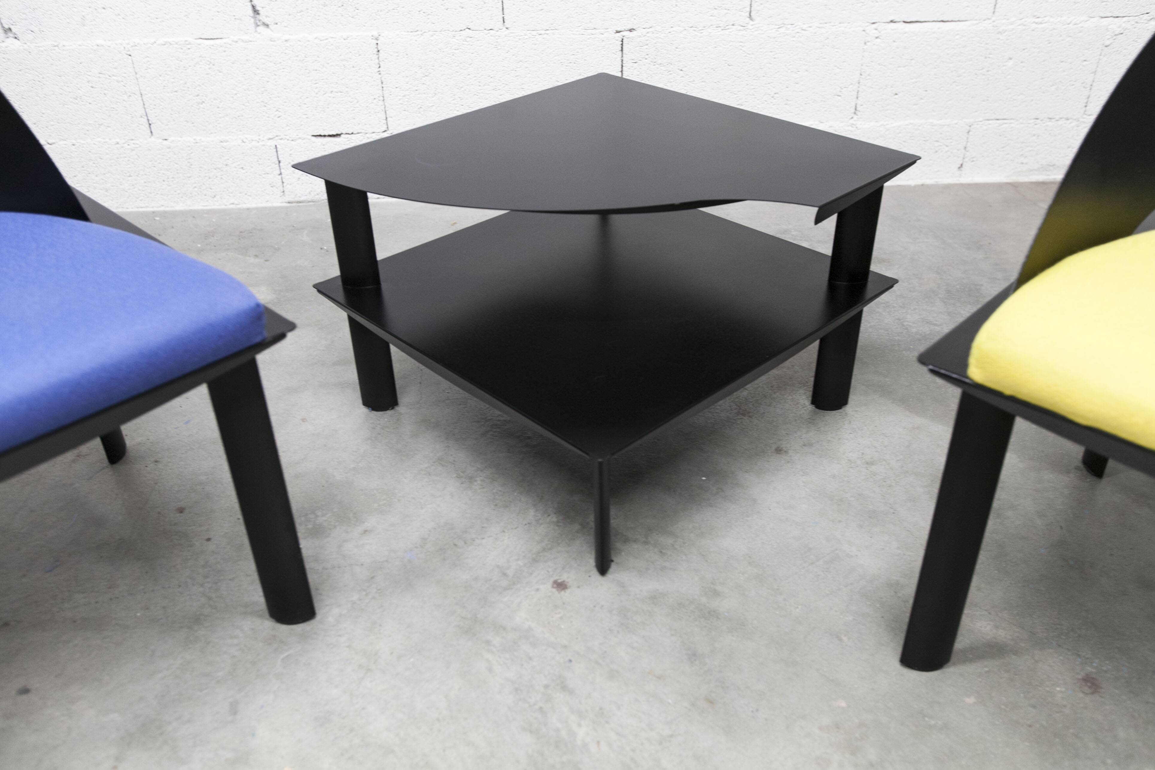 Set of 2 armchairs and coffee table designed by Patrice Bonneau, Genexco edition, 19