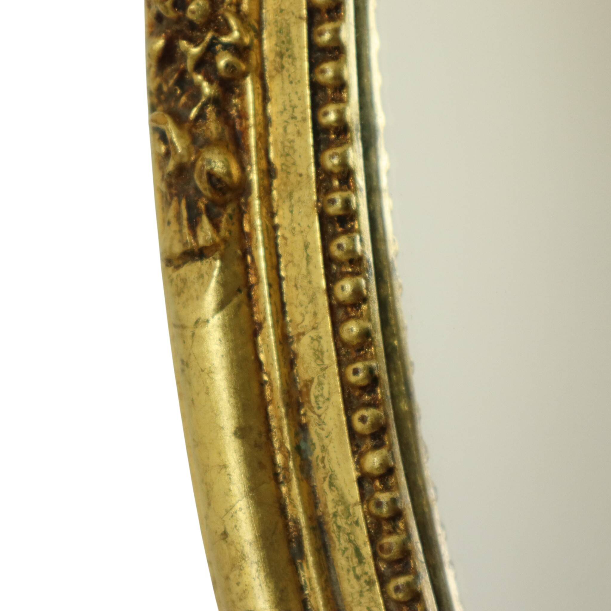 Hollywood Regency Golden Mirror Oval Deknudt Classic