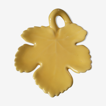 Flat ceramic yellow leaf