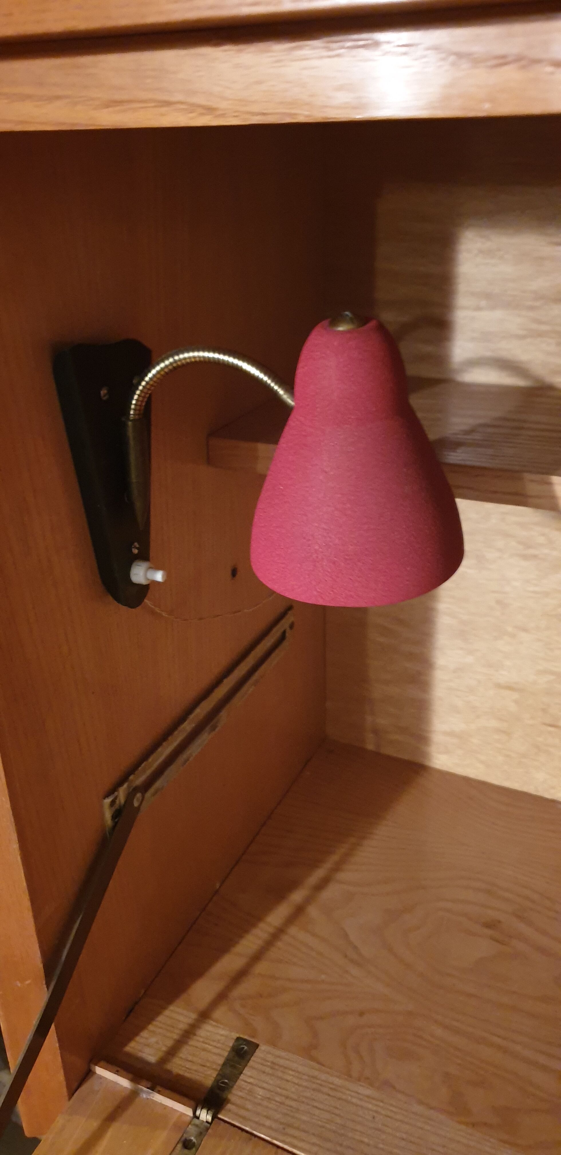 Secretary with vintage flap lamp casserole