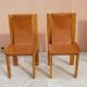 Chaises cuir et orme années 70