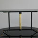 Coffee table in black glass lacquered brass and iron, Italy 50s