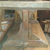 Monastery farmhouse table in walnut, natural patina, vintage style
