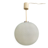 Lampe suspendue en verre, motif en forme de balle de golf, années 1970