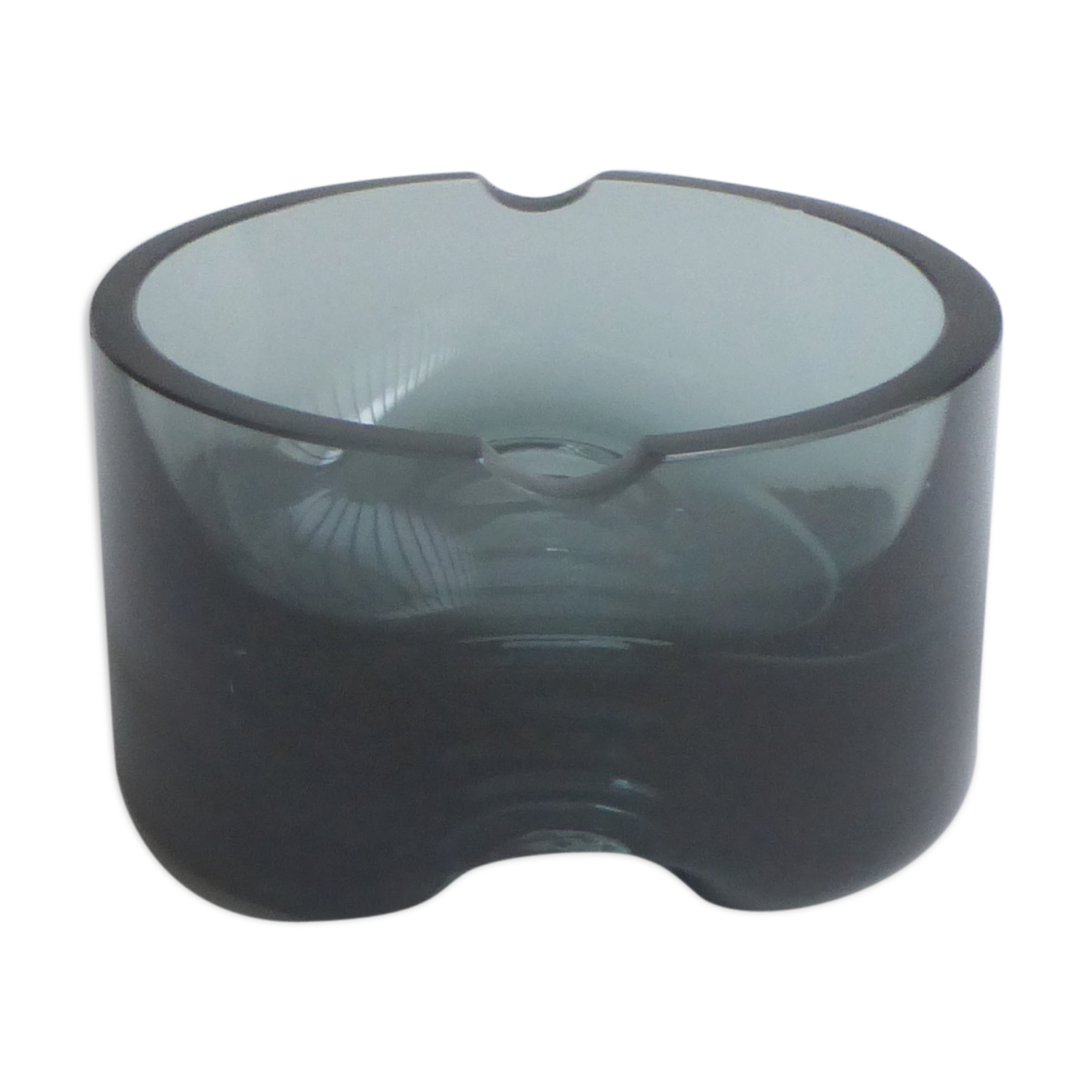 Scandinavian ashtray in 1970's moulded smoked glass