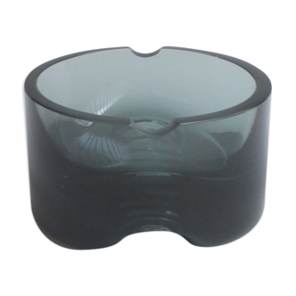 Scandinavian ashtray in 1970's moulded smoked glass