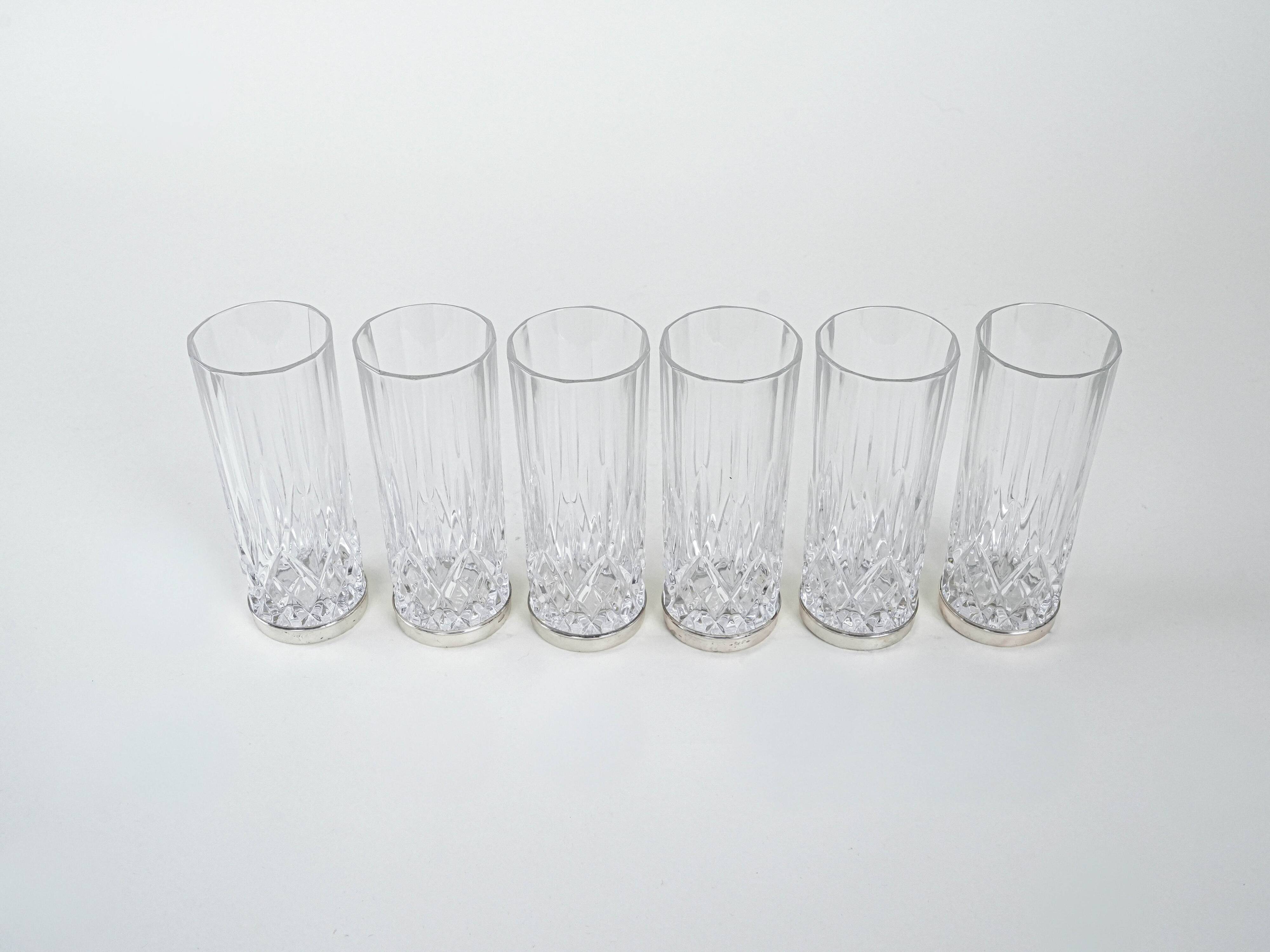 Set of crystal glasses, Italian design, 1960s, production: Italy