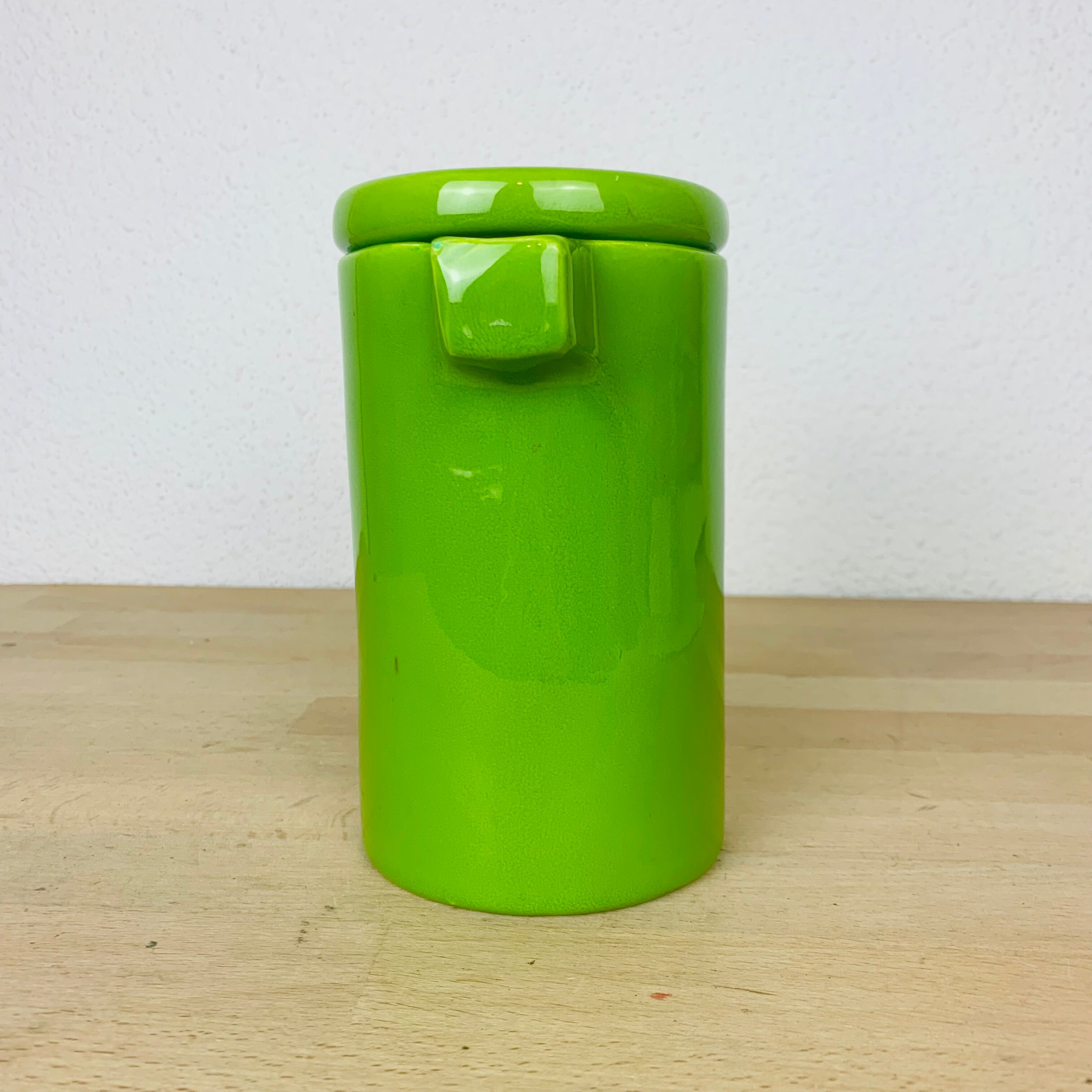 Green ceramic teapot 50s vintage