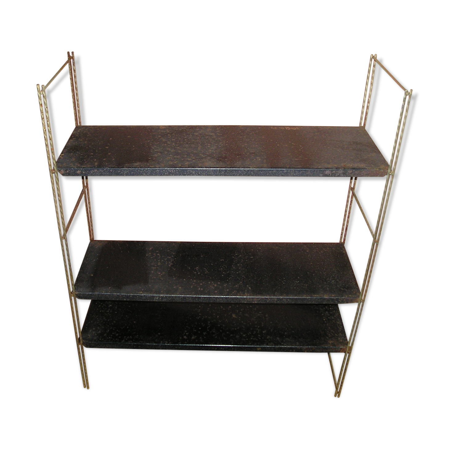 Vintage gold metal wall shelf for mofp