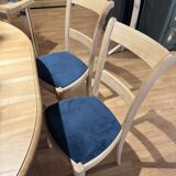 4 chairs with midnight blue velvet seats