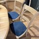 4 chairs with midnight blue velvet seats