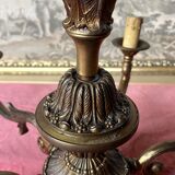 Lustre bronze doré 6 bougies