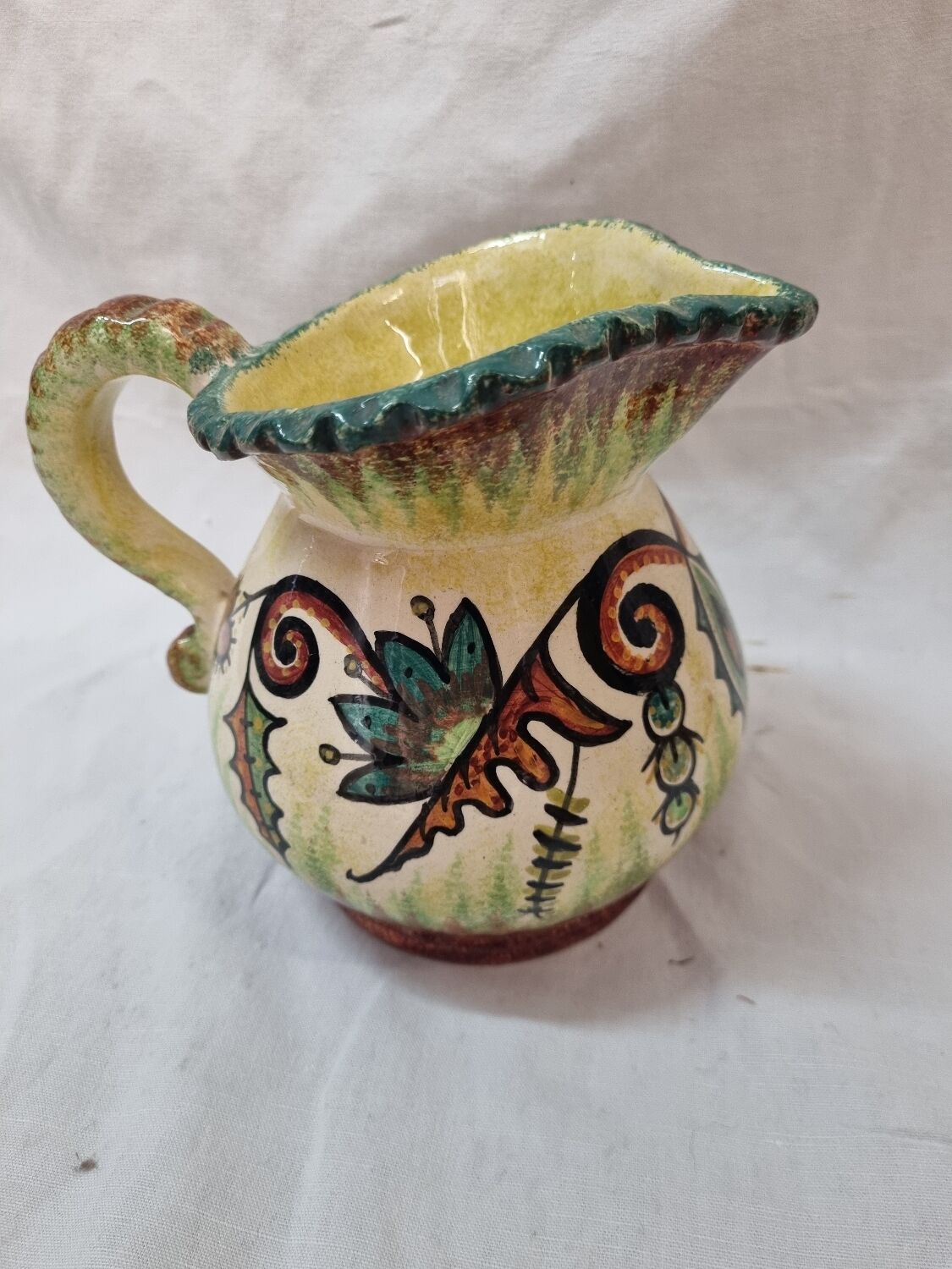 M.Fouillen water pitcher, Quimper, early 20th century