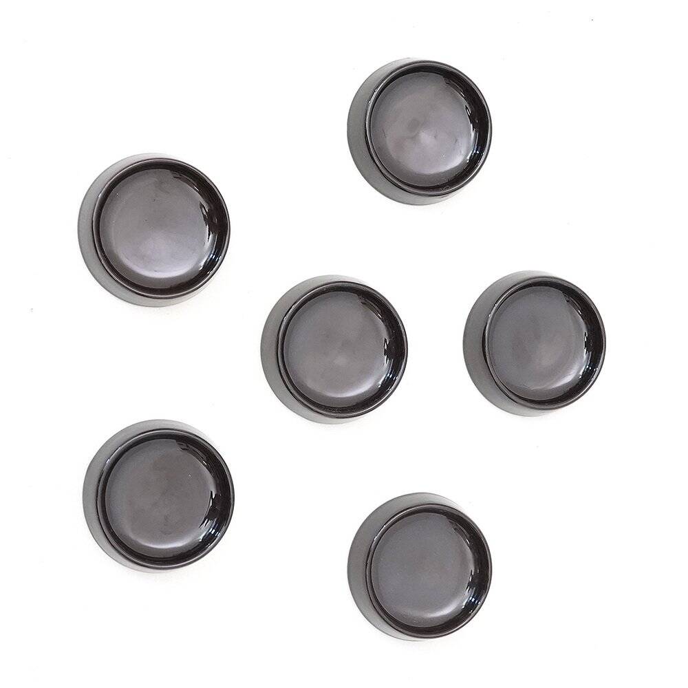 Gabbianelli black glazed ceramic bowls, 1970s, set of 6.