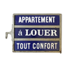 Vintage double-sided enamel plate 50's "Apartment for Rent - All Comfort"