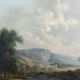 19th century Italian painting, lake scene