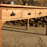 Old fir farmhouse table - 4 drawers