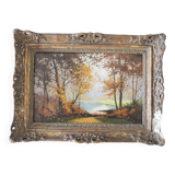 Old Oil on Wood Painting Signed & Framed