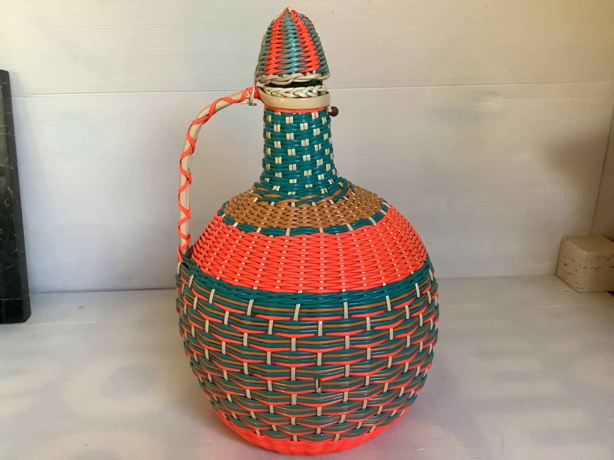 Large vintage decorative floor bottle
