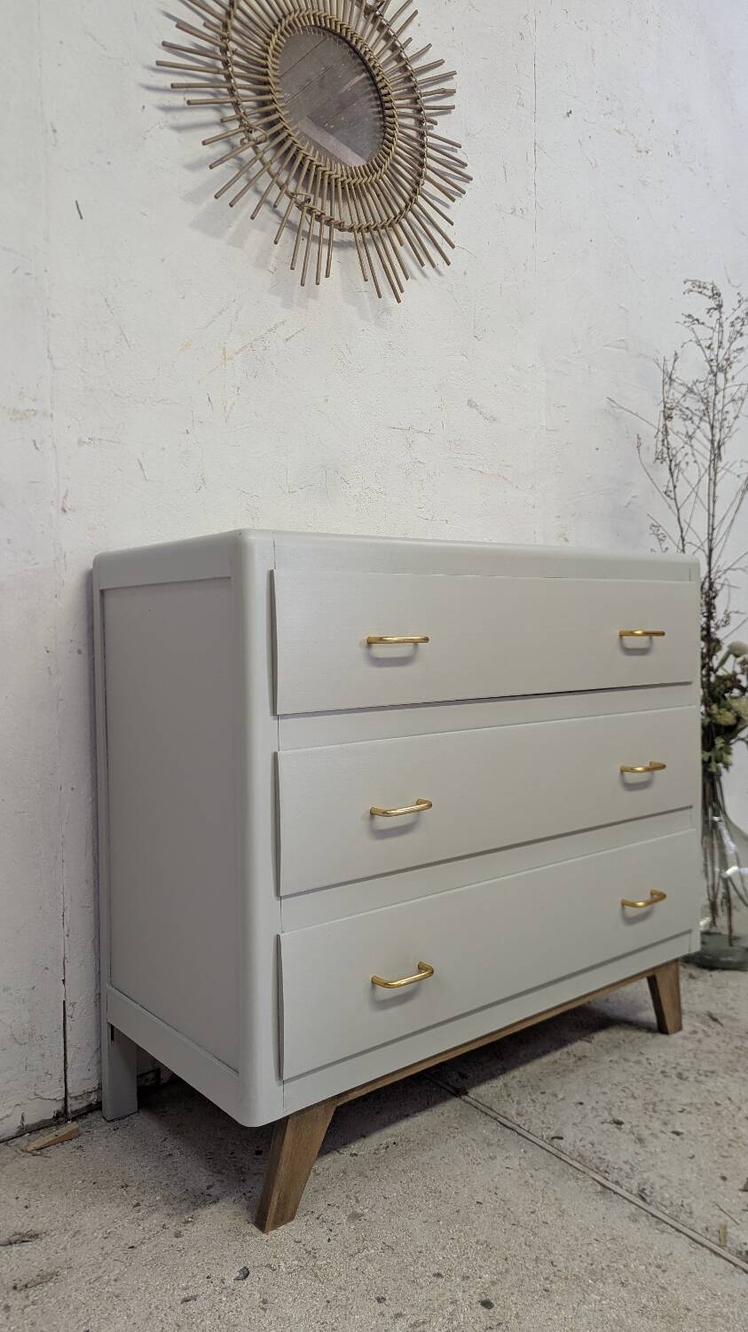 Compass Foot Chest of Drawers 1960 Vintage Design