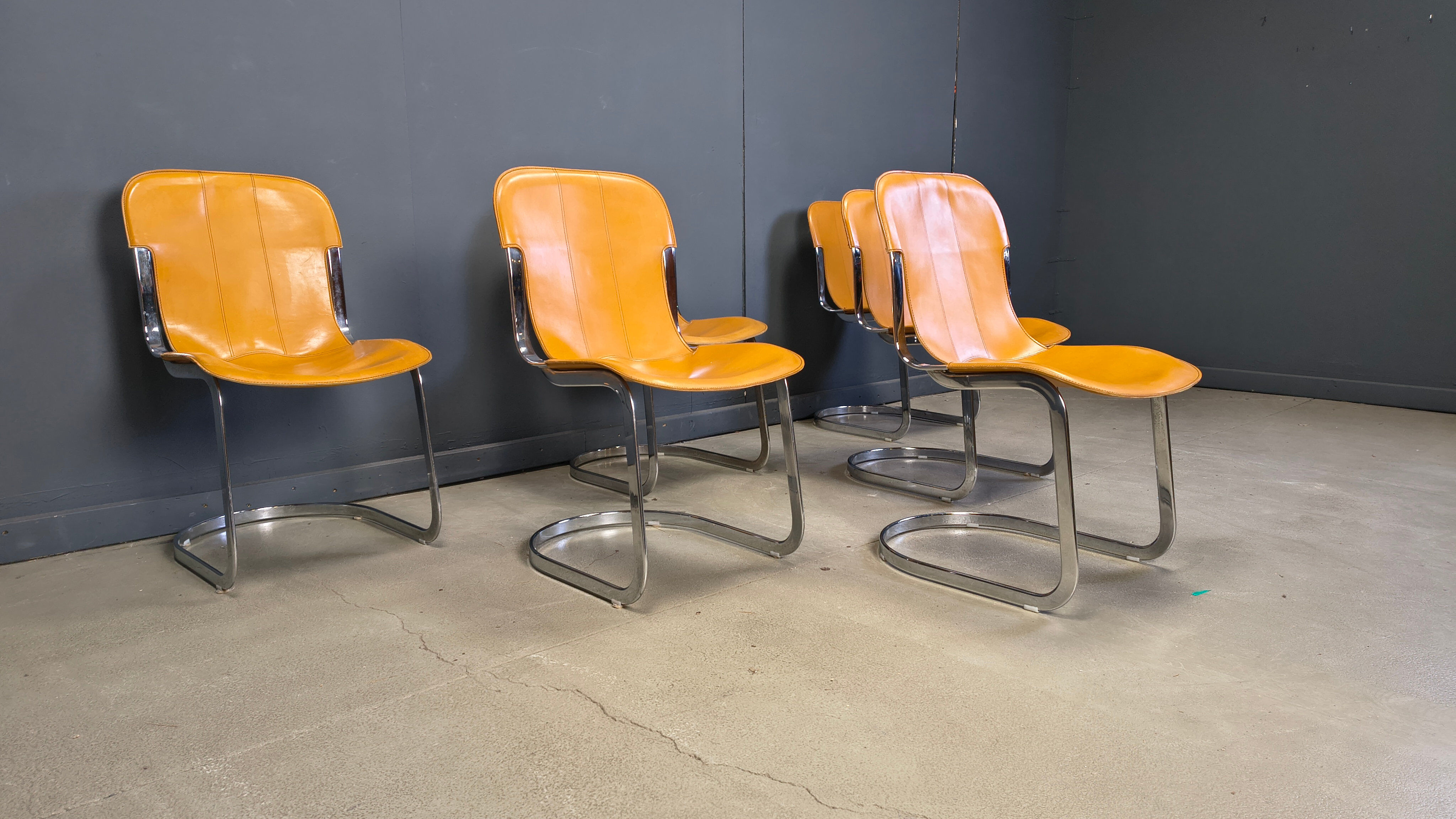 Vintage dining chairs by Cidue set of 6, 1970s