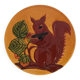 Cheese platter in Vallauris faience, squirrel decoration – 1960s-70s