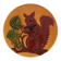 Cheese platter in Vallauris faience, squirrel decoration – 1960s-70s