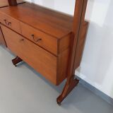 Bookcase modular double shelf vintage teak from the 60s