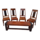 chaises et banc en palissandre massif vintage
