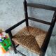 Fauteuil ancien paillé enfant vintage